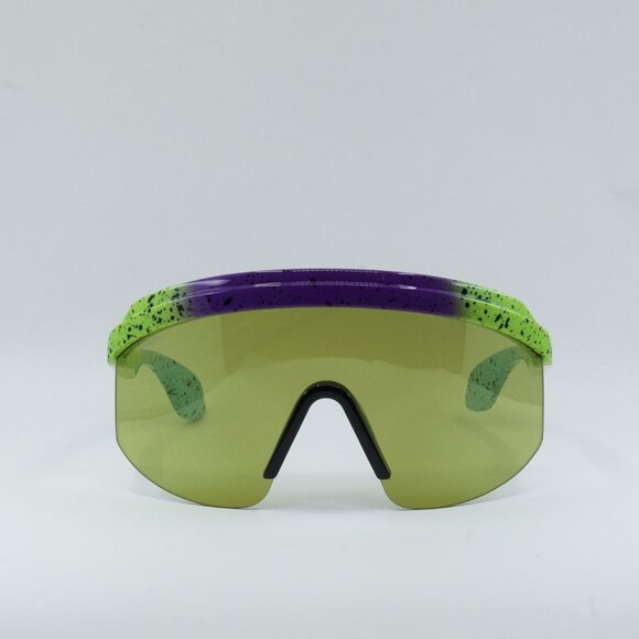 Gucci GG1477S 001 Sunglasses Violet Shaded Green Shield Frame,Light Green Lenses main image 9